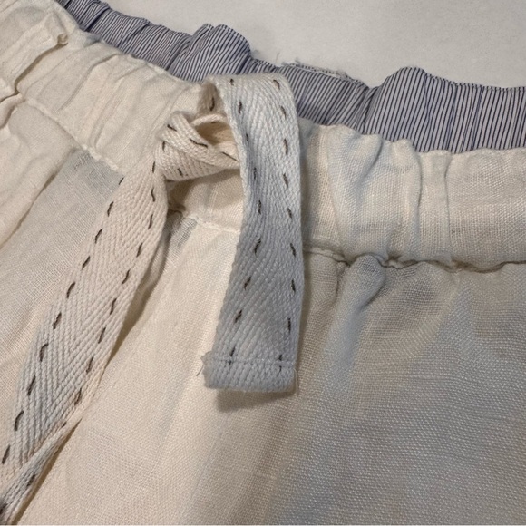 Zara Girls Linen Blend Pants Sz 11-12 Years Roll Tab Leg Pockets NWOT - Picture 8 of 16